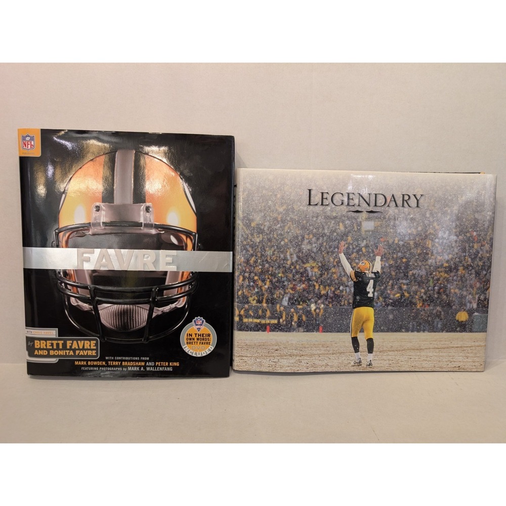 Brett Favre Book Bundle, Legendary, Favre, Both Books Inscribed, All Intact
